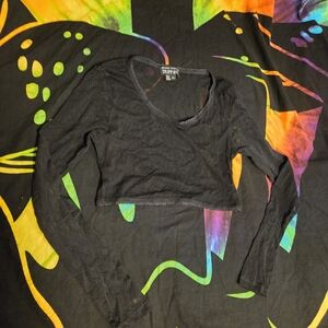 Tripp NYC Black Mesh Crop Top